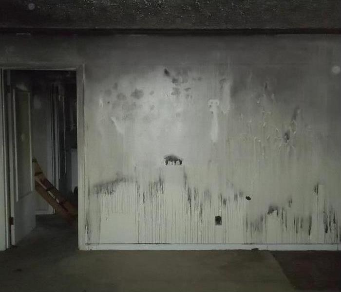 Soot and smoke on walls 